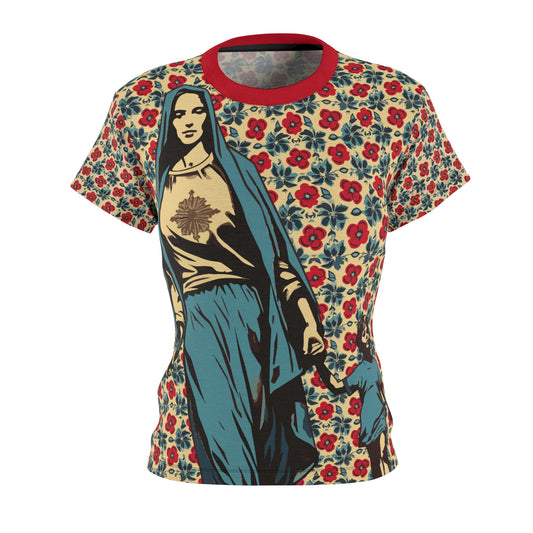 Cool Virgin Mary Catholic Shirt, Trendy Mother of God Tee, Holy Mary T-shirt, Woman Girl Christian Top multicolor vintage